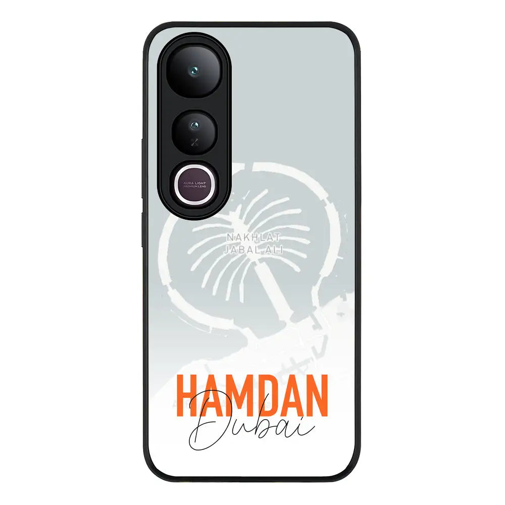 Personalized Location Map & Name Phone Case - Vivo - V50 Lite / Rugged Black - Stylizedd