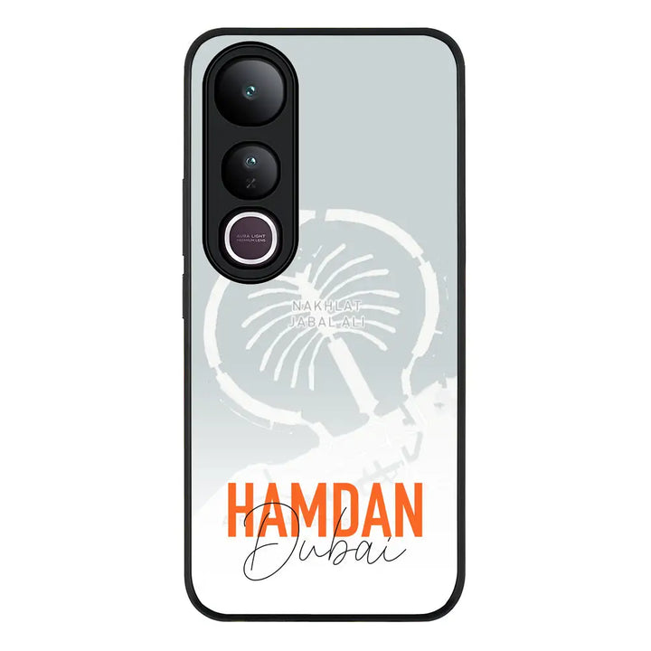 Personalized Location Map & Name Phone Case - Vivo - V50 Lite / Rugged Black - Stylizedd
