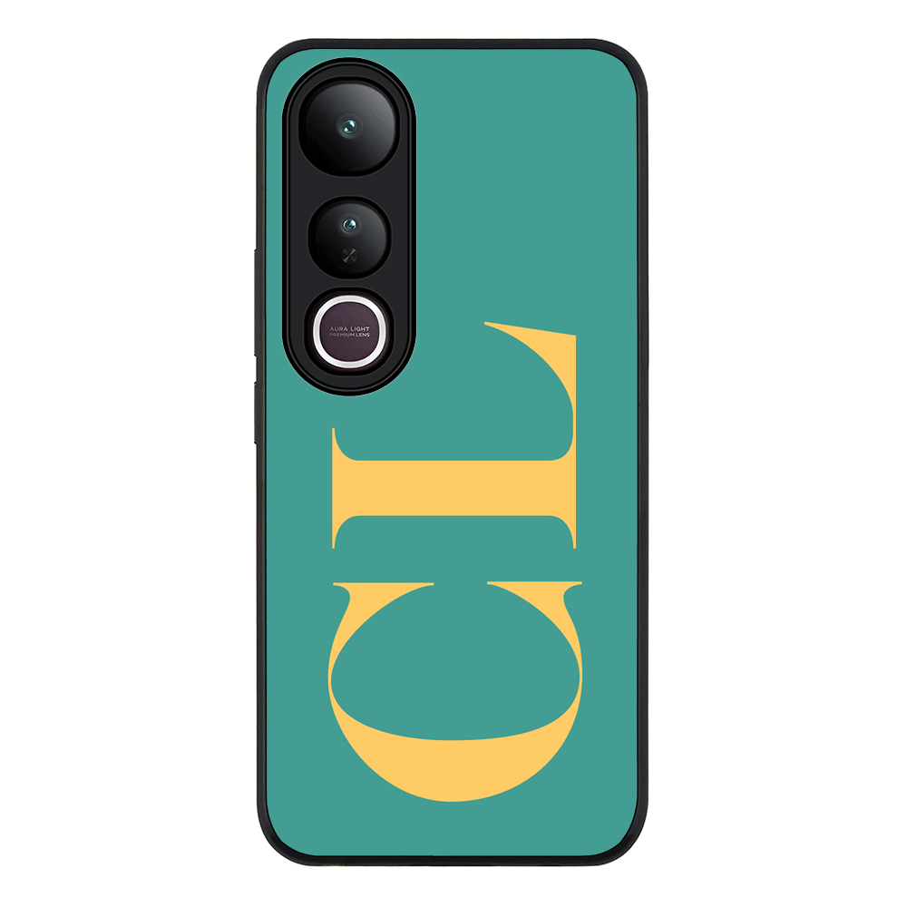 Personalized Monogram Large Initial 3D Shadow Text Phone Case - Vivo - V50 Lite / Rugged Black