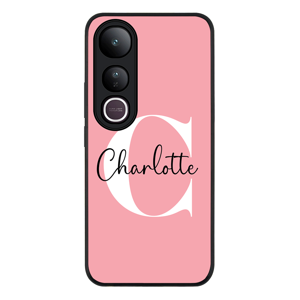 Custom Monogram Large Initial Name & Letter Phone Case - Vivo - V50 Lite / Rugged Black - Stylizedd