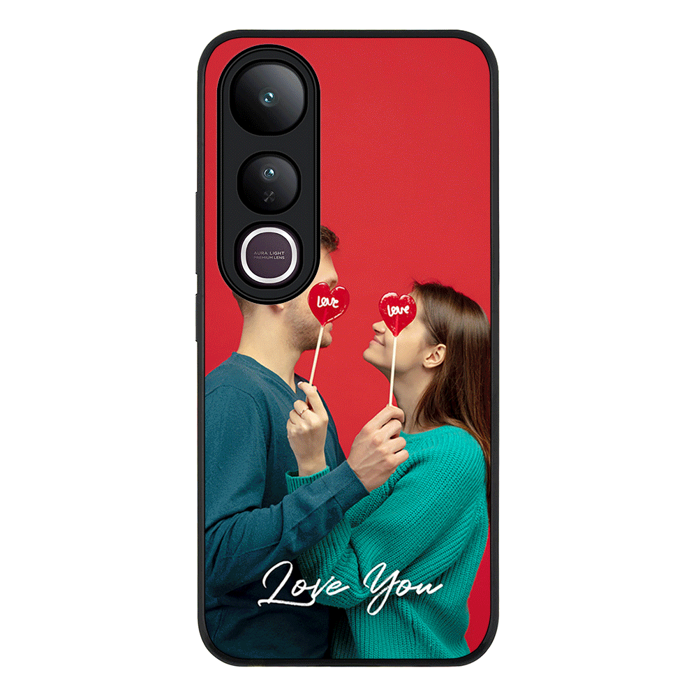 Custom Photo Valentine Phone Case - Vivo - V50 Lite / Rugged Black - Stylizedd