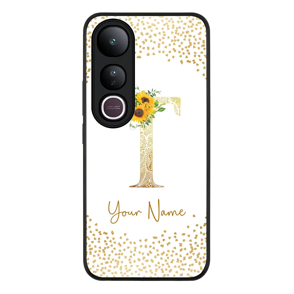 Floral Mandala Initial Phone Case - Vivo - V50 Lite / Rugged Black - Stylizedd