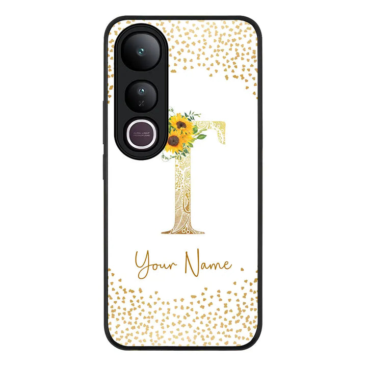 Floral Mandala Initial Phone Case - Vivo - V50 Lite / Rugged Black - Stylizedd