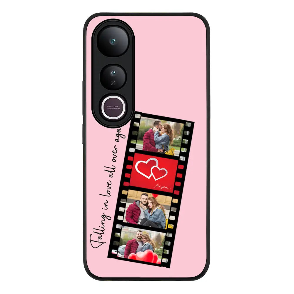 Custom Valentine Photo Film Strips Phone Case - Vivo - V50 Lite / Rugged Black - Stylizedd