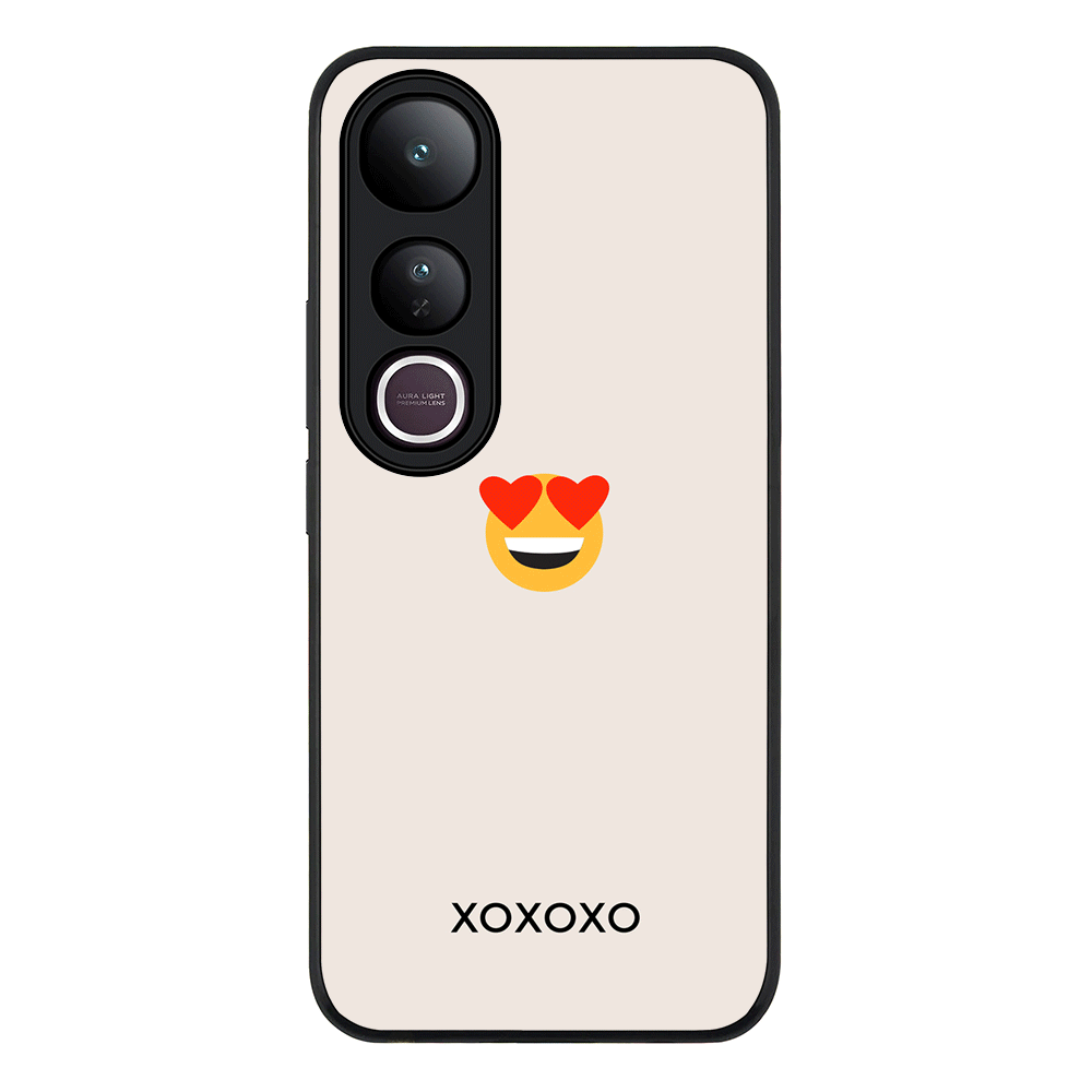Custom Text Emojis Emoticons Phone Case - Vivo - V50 Lite / Rugged Black - Stylizedd