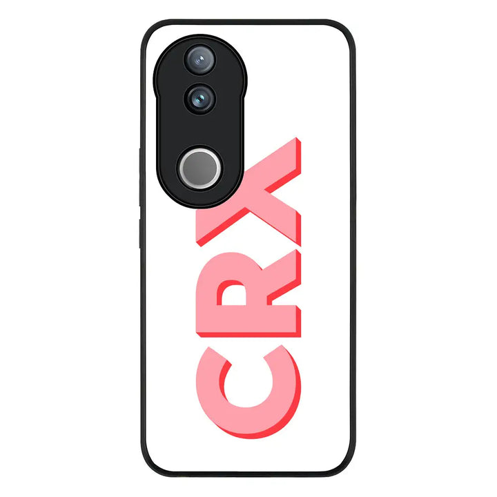 Personalized Monogram Initial 3D Shadow Text Phone Case - Vivo - V50 / V50e / Rugged Black