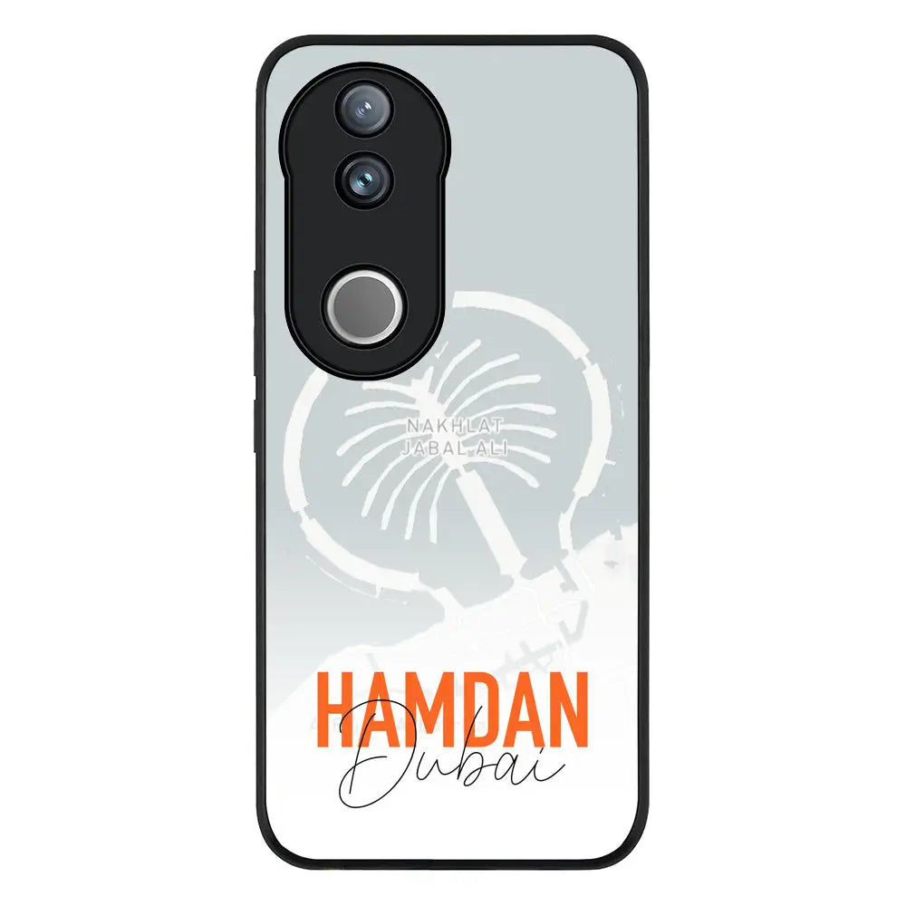 Personalized Location Map & Name Phone Case - Vivo - V50 / V50e / Rugged Black - Stylizedd