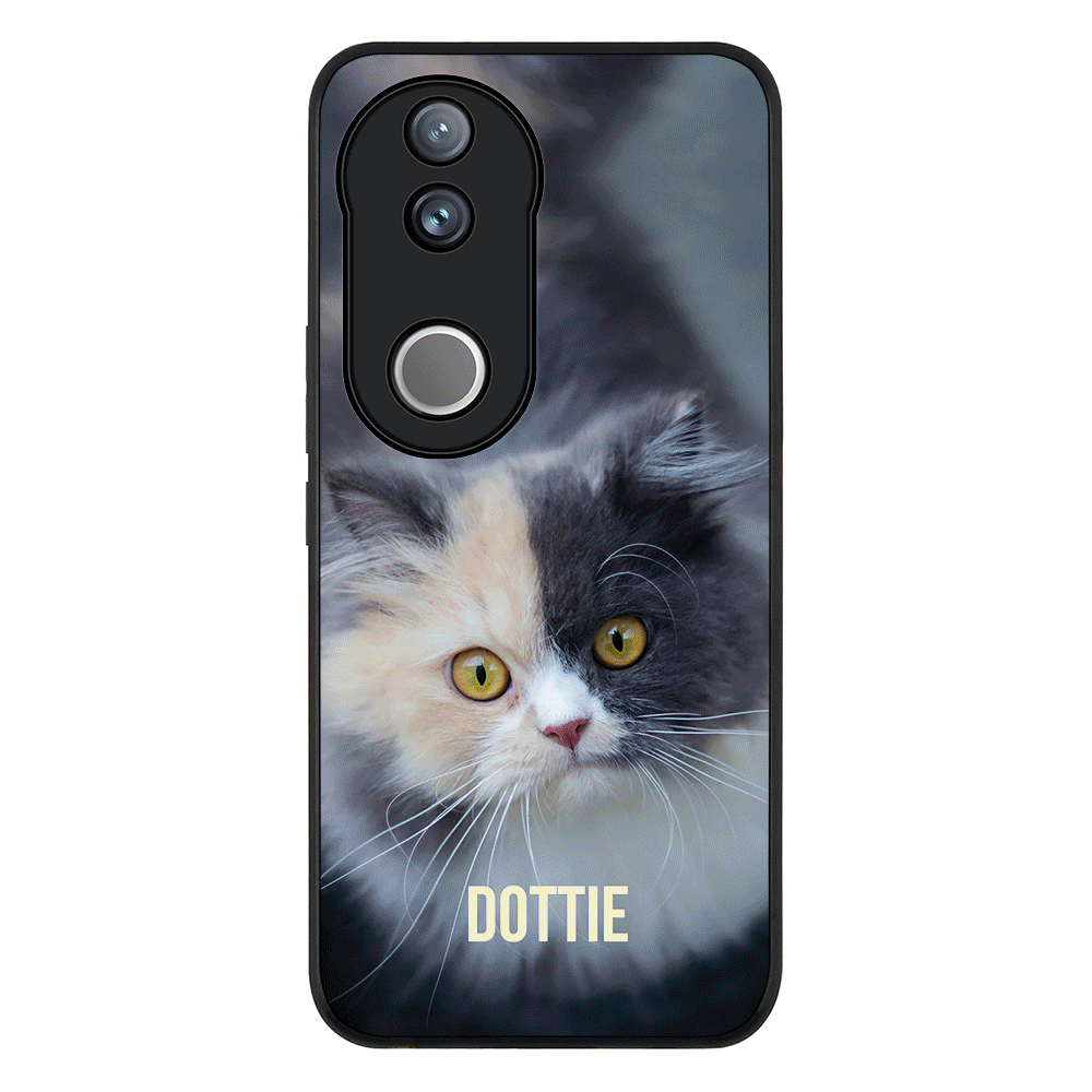 Personalized Pet Cat Phone Case - Vivo - V50 / V50e / Rugged Black - Stylizedd