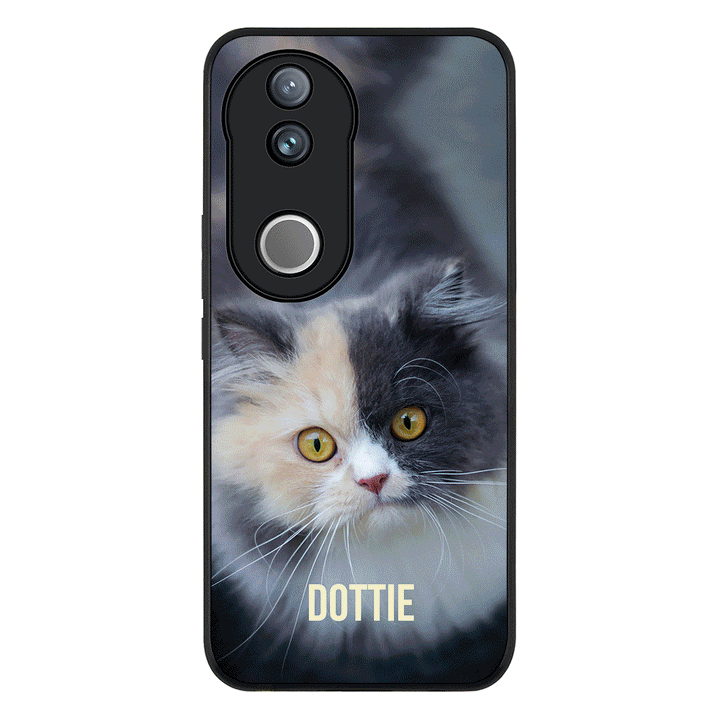 Personalized Pet Cat Phone Case - Vivo - V50 / V50e / Rugged Black - Stylizedd