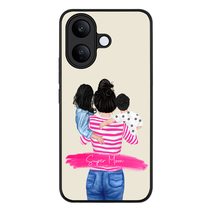 Custom Clipart Text Mother Son & Daughter Phone Case - Vivo