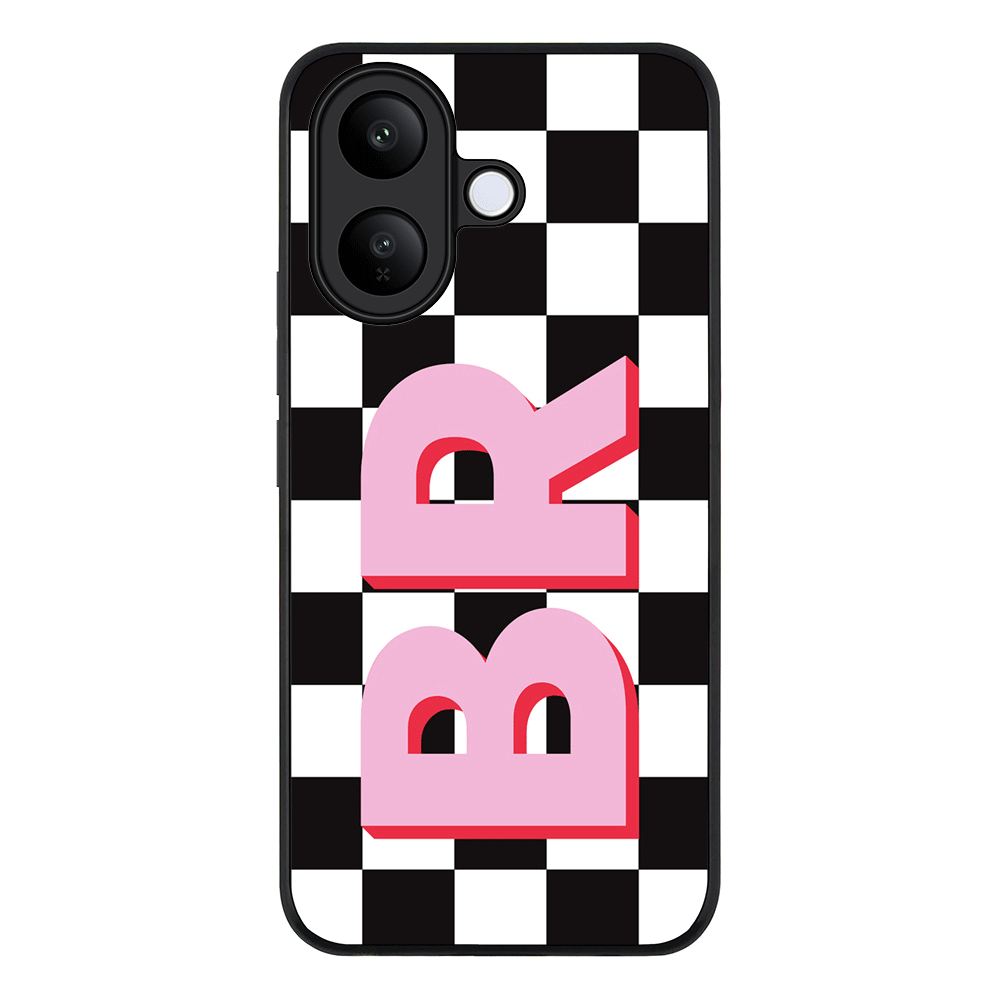 Custom Monogram Initial Checkerboard, Phone Case - Vivo