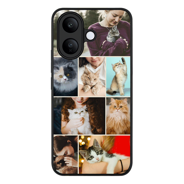 Personalised Photo Collage Grid Pet Cat, Phone Case - Vivo