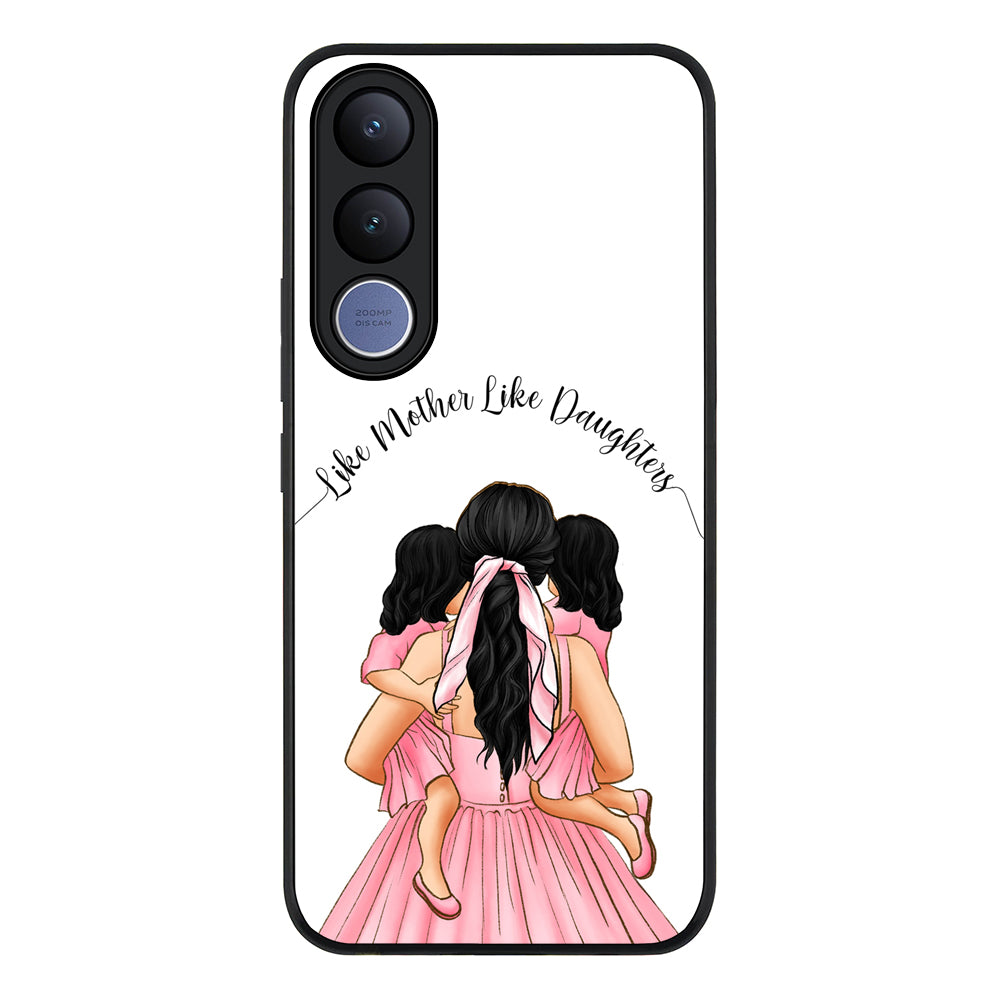 Mother 2 daughters Custom Clipart, Text Phone Case - Vivo