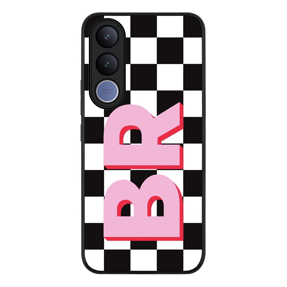 Custom Monogram Initial Checkerboard, Phone Case - Vivo