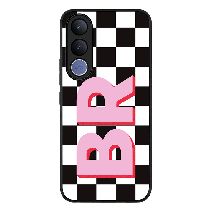Custom Monogram Initial Checkerboard, Phone Case - Vivo