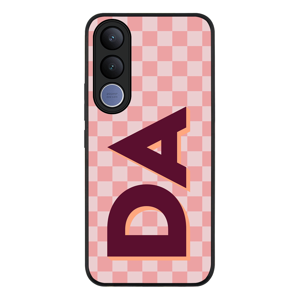 Custom Monogram Initial Small Checkerboard, Phone Case - Vivo