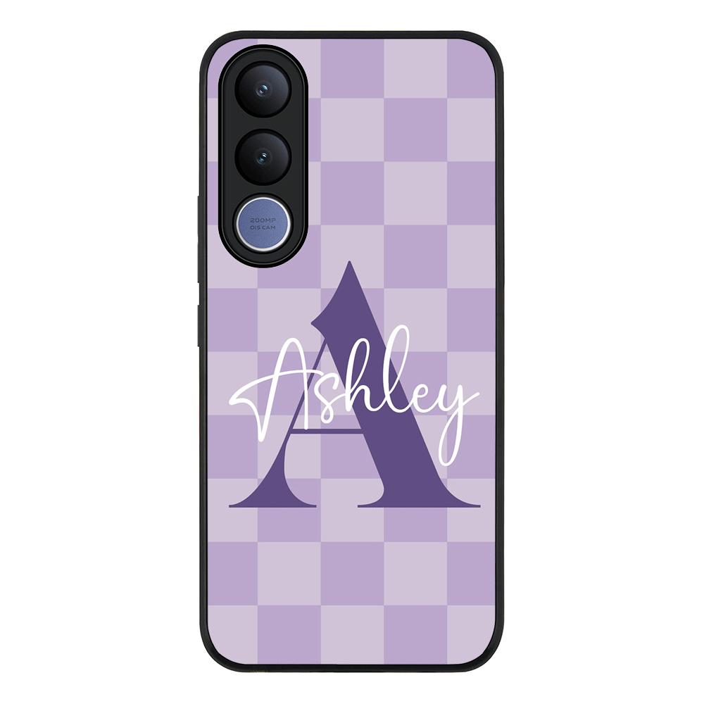 Personalized Name Initial Monogram Checkerboard, Phone Case - Vivo