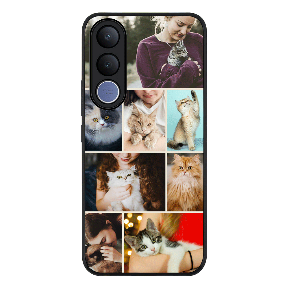 Personalised Photo Collage Grid Pet Cat, Phone Case - Vivo