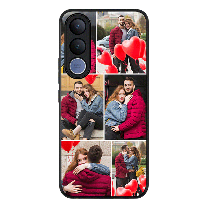 Personalised Valentine Photo Collage Grid, Phone Case - Vivo