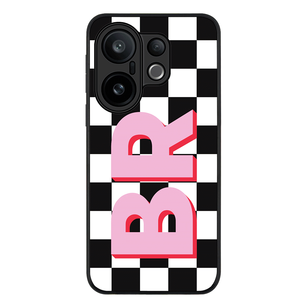 Custom Monogram Initial Checkerboard, Phone Case - Vivo