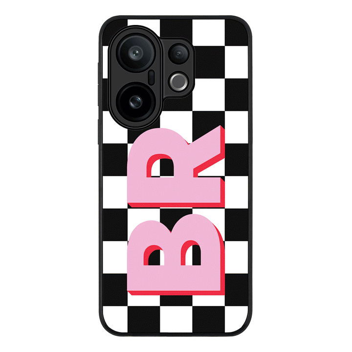 Custom Monogram Initial Checkerboard, Phone Case - Vivo