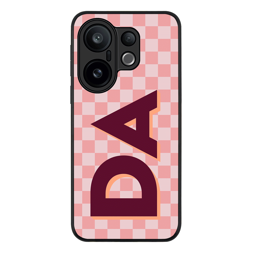 Custom Monogram Initial Small Checkerboard, Phone Case - Vivo