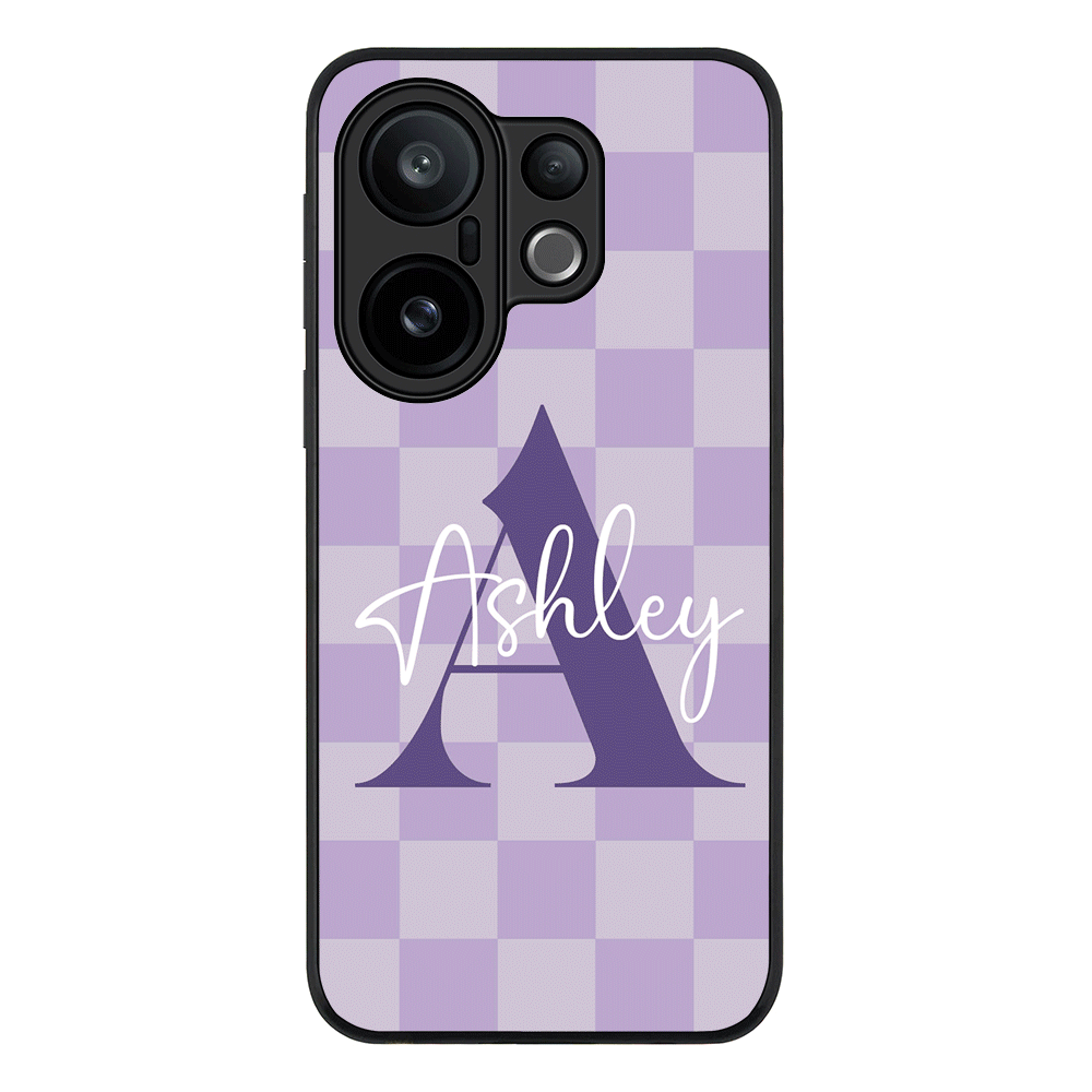 Personalized Name Initial Monogram Checkerboard, Phone Case - Vivo