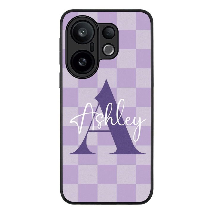 Personalized Name Initial Monogram Checkerboard, Phone Case - Vivo