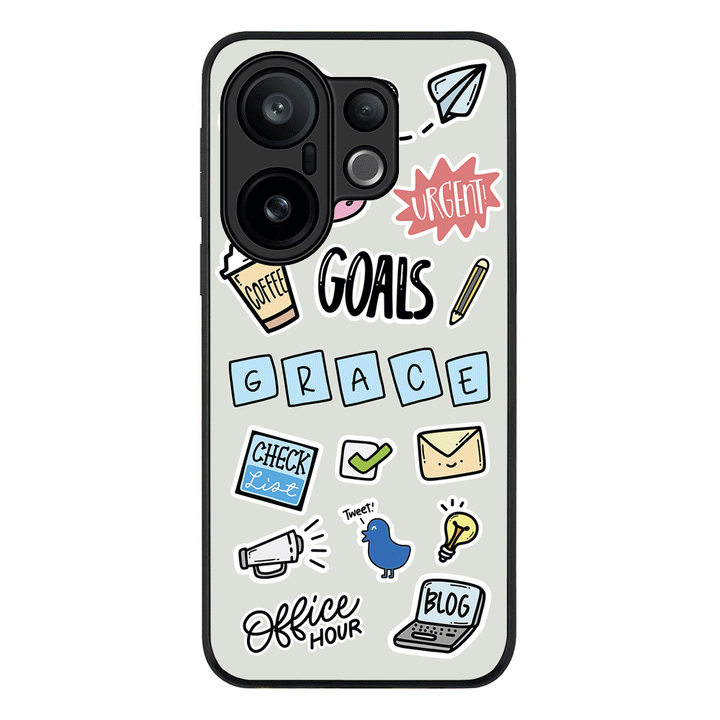 Personalized Name Office Goals Sticker, Phone Case - Vivo