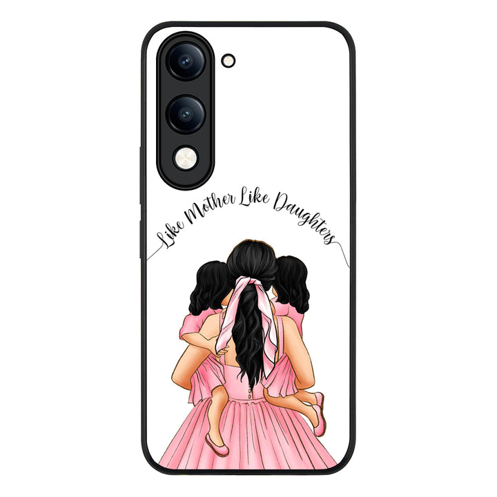 Mother 2 daughters Custom Clipart, Text Phone Case - Vivo