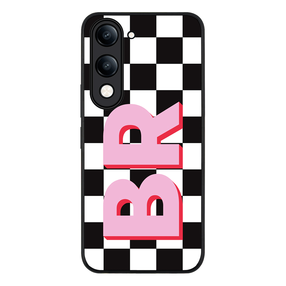 Custom Monogram Initial Checkerboard, Phone Case - Vivo