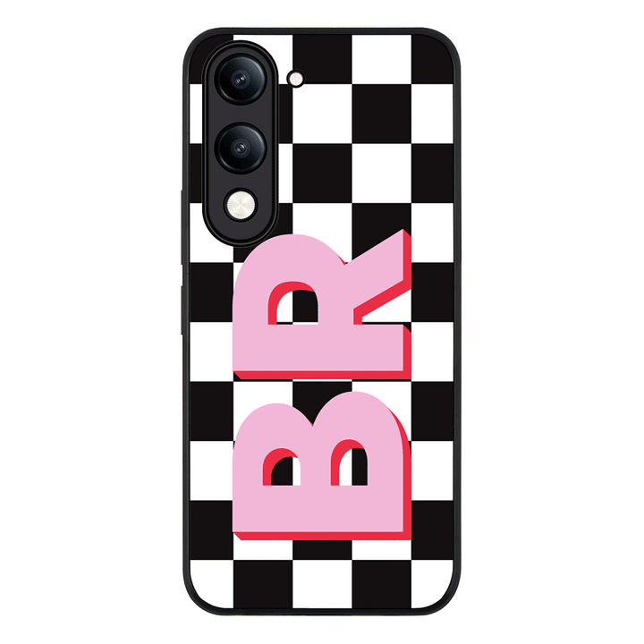 Custom Monogram Initial Checkerboard, Phone Case - Vivo