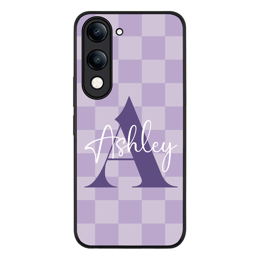 Personalized Name Initial Monogram Checkerboard, Phone Case - Vivo