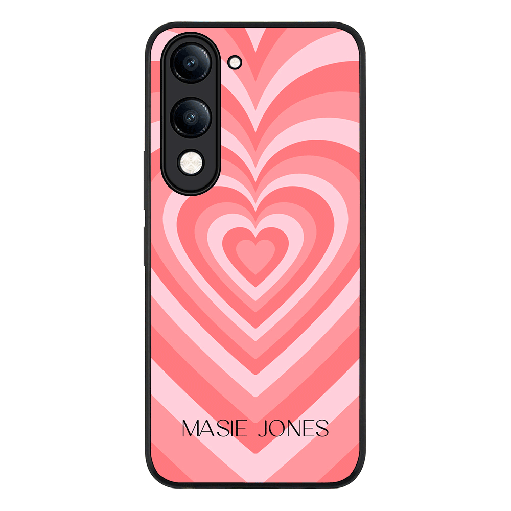Personalized Name Retro Hearts, Phone Case - Vivo