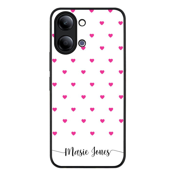 Heart Pattern Custom Text, My Name Phone Case - Vivo