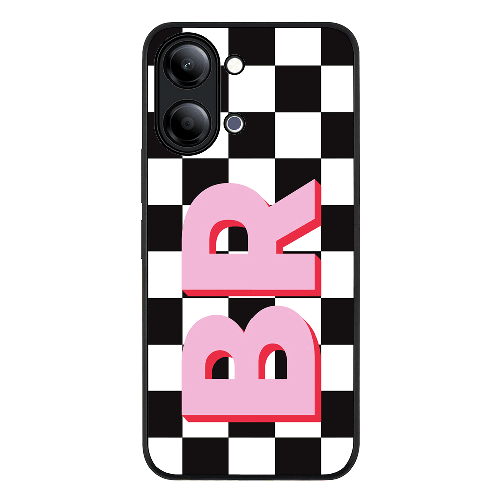 Custom Monogram Initial Checkerboard, Phone Case - Vivo