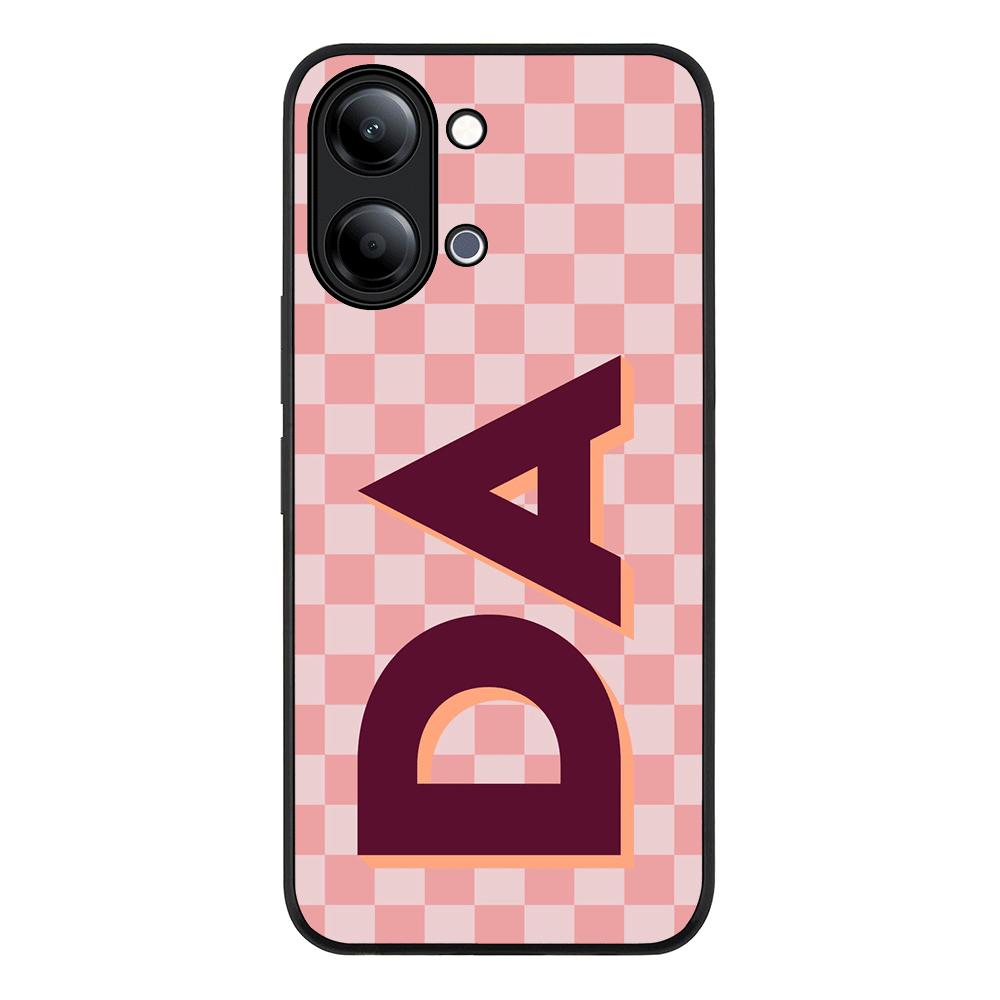 Custom Monogram Initial Small Checkerboard, Phone Case - Vivo