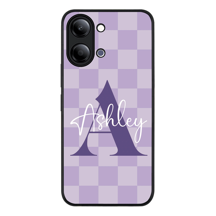 Personalized Name Initial Monogram Checkerboard, Phone Case - Vivo