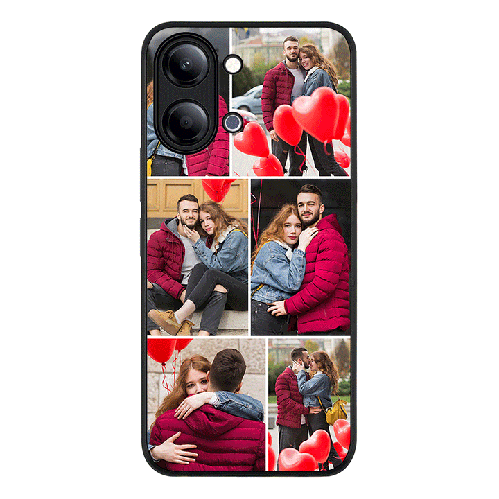 Personalised Valentine Photo Collage Grid, Phone Case - Vivo