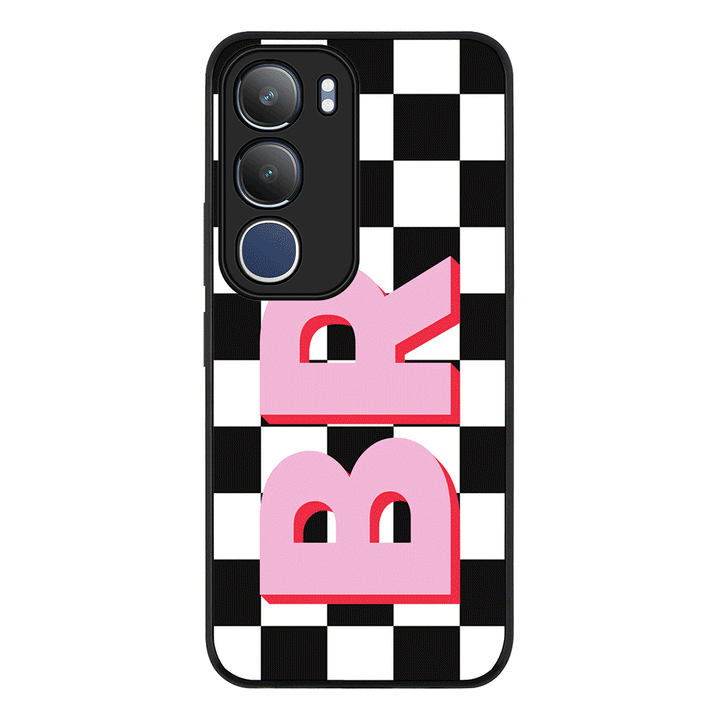 Custom Monogram Initial Checkerboard, Phone Case - Vivo