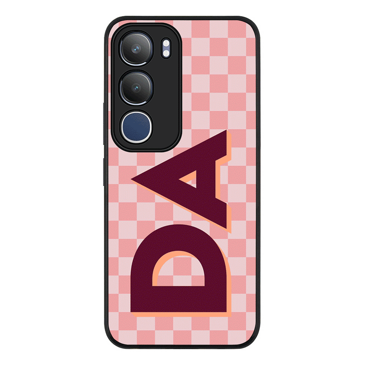Custom Monogram Initial Small Checkerboard, Phone Case - Vivo