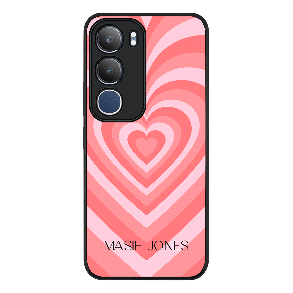 Personalized Name Retro Hearts, Phone Case - Vivo