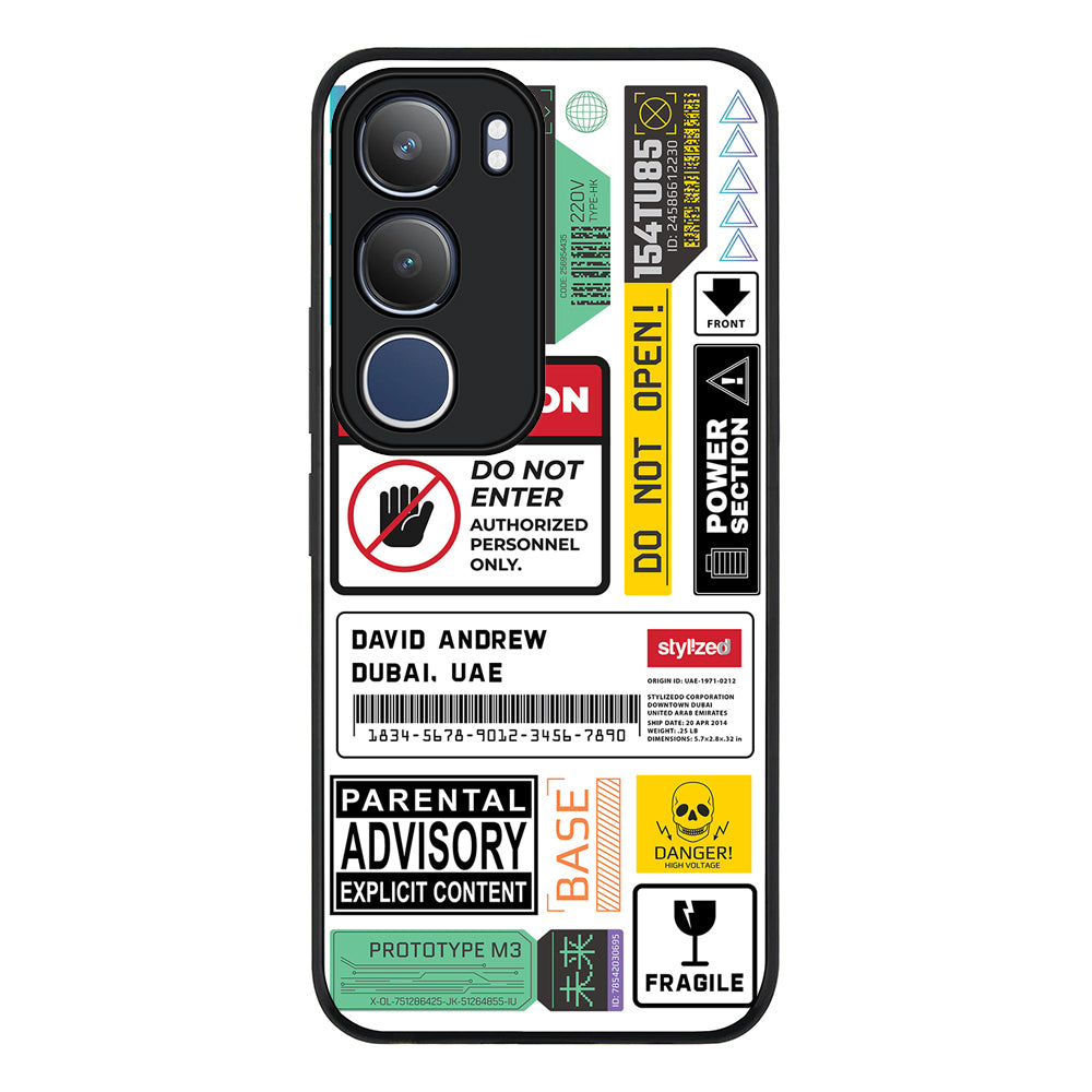 Personalized Name Shipping Label Sticker, Phone Case - Vivo