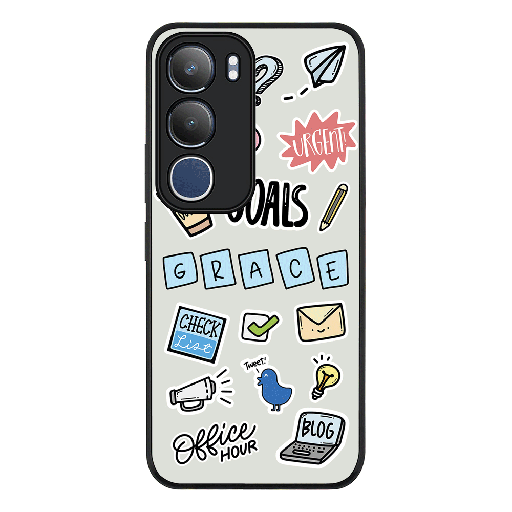 Personalized Name Office Goals Sticker, Phone Case - Vivo