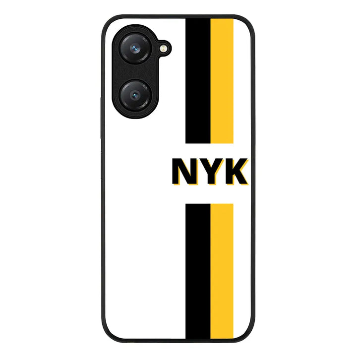Vivo Y28s 5G / Y18 4G / Y03 4G / Rugged Black Custom Striped Monogram Phone Case - Vivo - Stylizedd.com