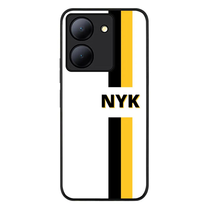 Vivo Y36 / Vivo Y36 5G / Rugged Black Custom Striped Monogram Phone Case - Vivo - Stylizedd.com
