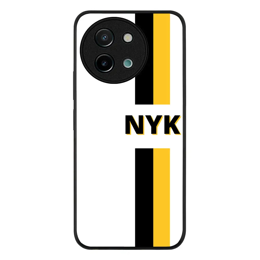 Vivo Y38 / Y58 / Y200i / T3x / Rugged Black Custom Striped Monogram Phone Case - Vivo - Stylizedd.com