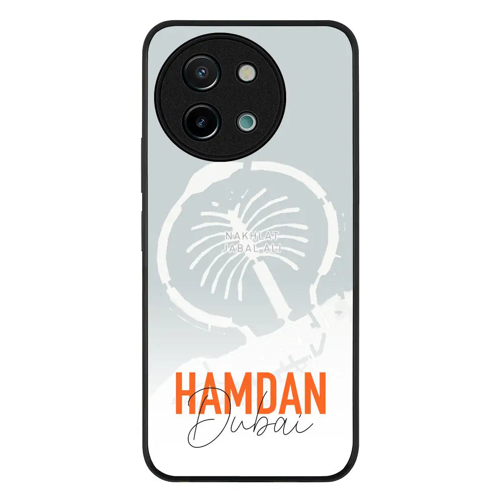 Vivo Y38 / Y58 / Y200i / T3x / Rugged Black Personalized Location Map & Name, Phone Case - Vivo - Stylizedd.com