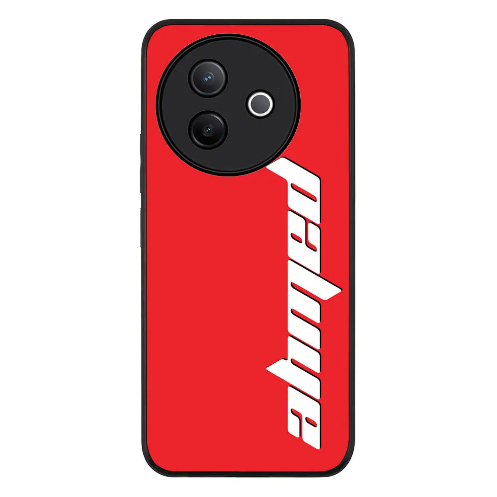 Custom Text Vertical Name Phone Case - Vivo - Y39 5G / Y300i / Rugged Black - Stylizedd