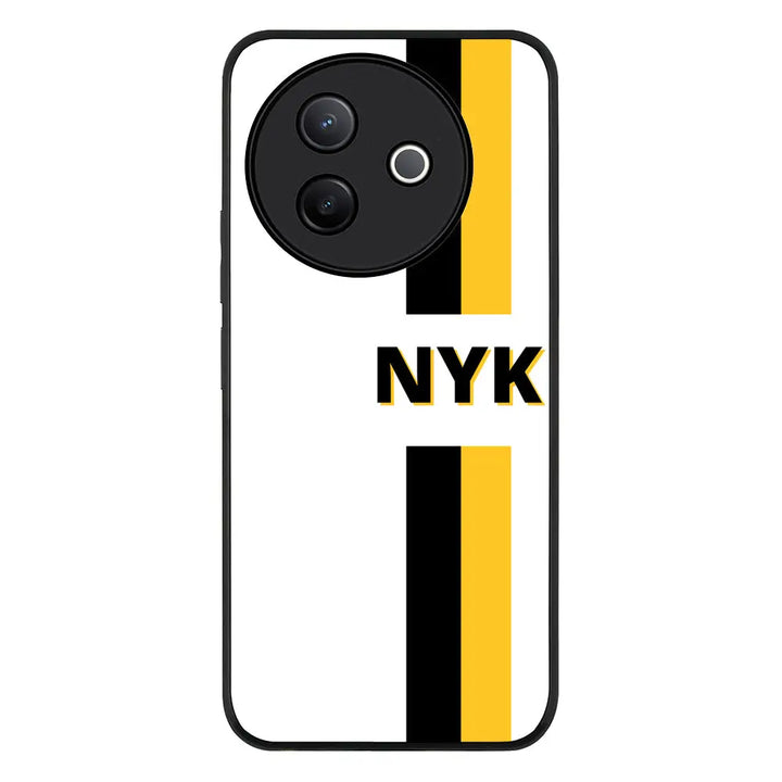Custom Striped Monogram Phone Case - Vivo - Y39 5G / Y300i / Rugged Black - Stylizedd